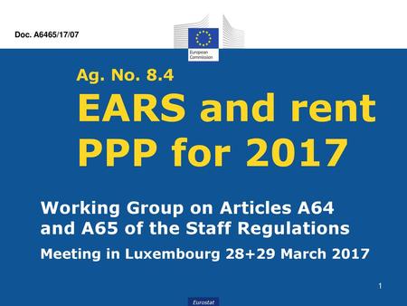 Ag. No. 8.4 EARS and rent PPP for 2017