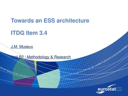 Towards an ESS architecture ITDG Item 3.4