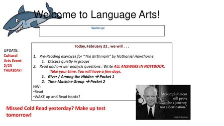 Welcome to Language Arts!