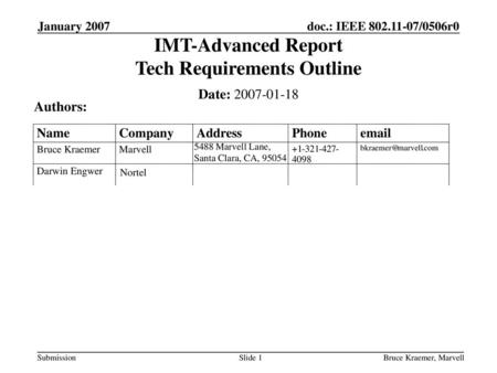 IMT-Advanced Report Tech Requirements Outline