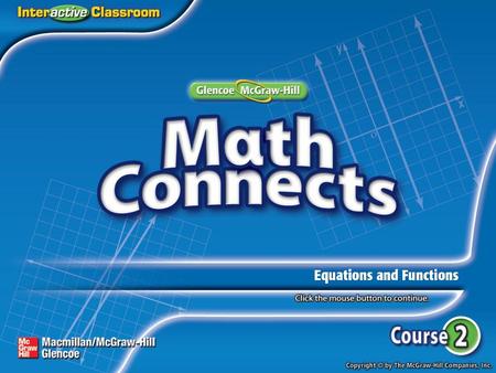 Main Idea and New Vocabulary Example 1: Make a Function Table