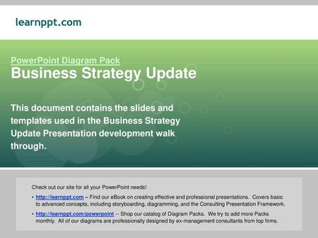 PowerPoint Diagram Pack Business Strategy Update