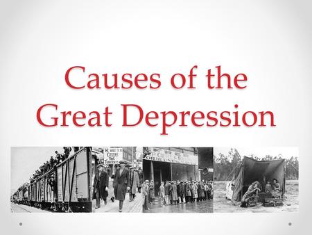 Causes of the Great Depression