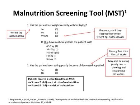 Malnutrition Screening Tool (MST)1