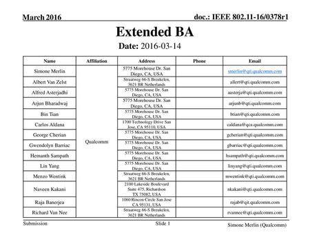 Extended BA Date: Month Year Doc Title Simone Merlin