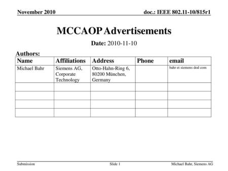 MCCAOP Advertisements