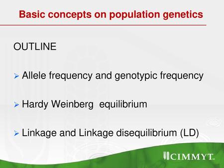 Basic concepts on population genetics