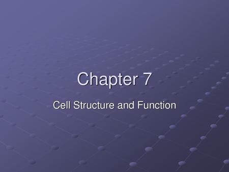 Cell Structure and Function