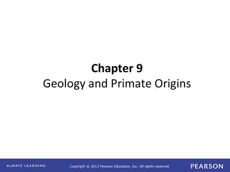 Chapter 9 Geology and Primate Origins