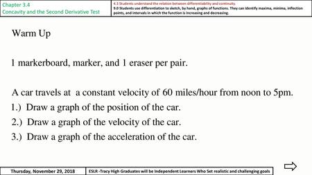 Concavity and the Second Derivative Test