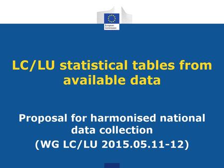 LC/LU statistical tables from available data