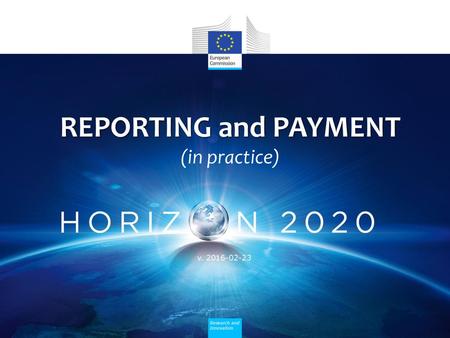 REPORTING and PAYMENT (in practice)