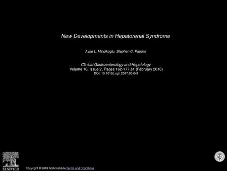 New Developments in Hepatorenal Syndrome