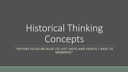 Historical Thinking Concepts