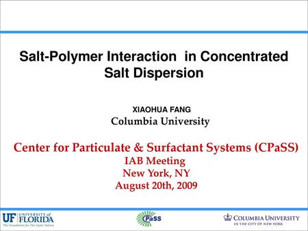 Salt-Polymer Interaction in Concentrated Salt Dispersion