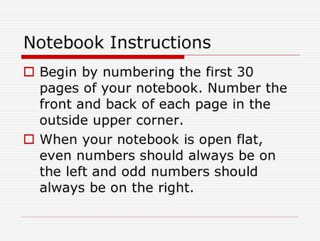 Notebook Instructions