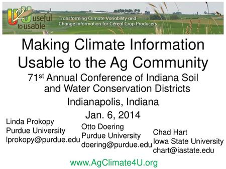 Making Climate Information Usable to the Ag Community