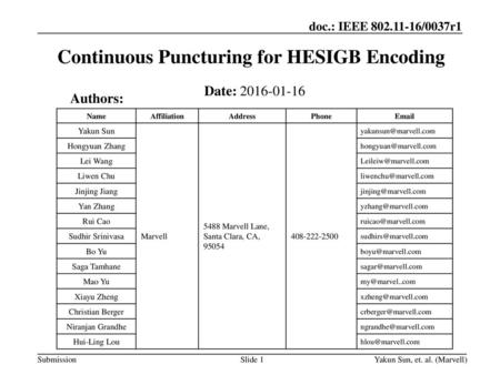 Continuous Puncturing for HESIGB Encoding