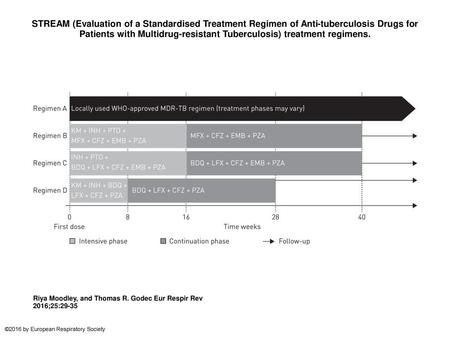 STREAM (Evaluation of a Standardised Treatment Regimen of Anti-tuberculosis Drugs for Patients with Multidrug-resistant Tuberculosis) treatment regimens.