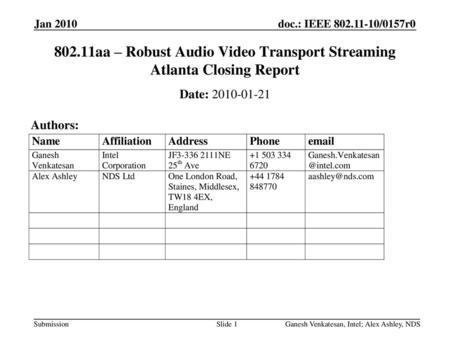 September 2008 doc.: IEEE /1003r0 Jan 2010