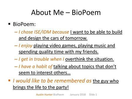 Austin Hunter BioPoem January 2018 Slide 1