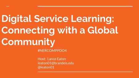 Digital Service Learning: Connecting with a Global Community