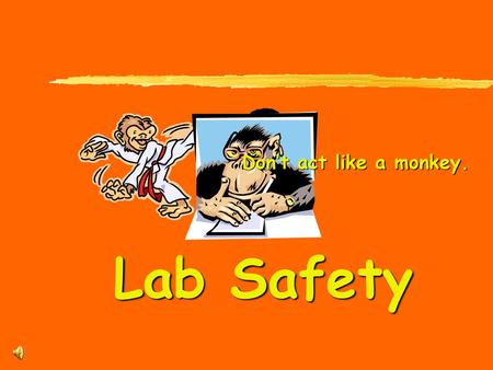 Don’t act like a monkey. Lab Safety.