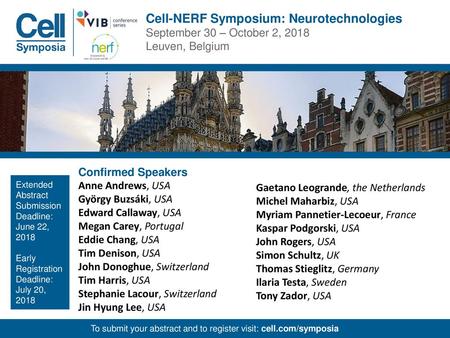 Cell-NERF Symposium: Neurotechnologies