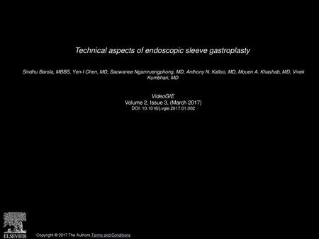 Technical aspects of endoscopic sleeve gastroplasty