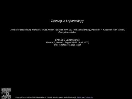 Training in Laparoscopy