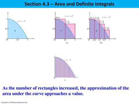 Section 4.3 – Area and Definite Integrals