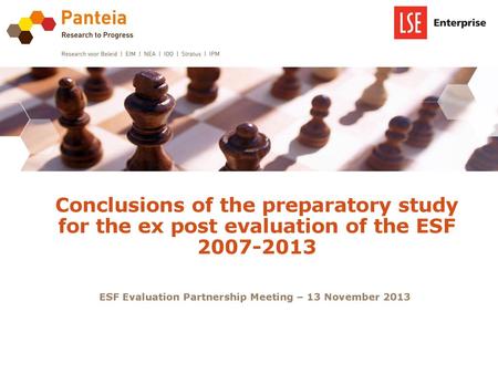 ESF Evaluation Partnership Meeting – 13 November 2013