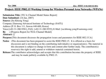 <month year> doc.: IEEE a Nov 2006