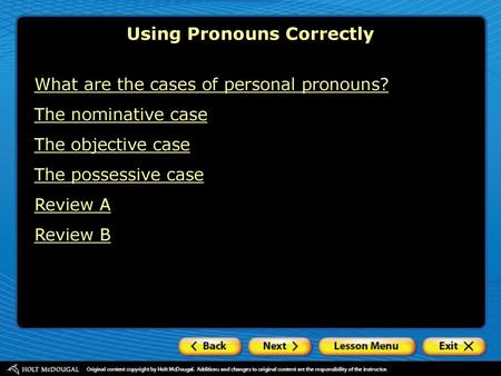 Using Pronouns Correctly