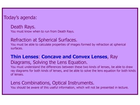 Refraction at Spherical Surfaces.