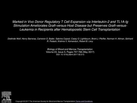 Marked in Vivo Donor Regulatory T Cell Expansion via Interleukin-2 and TL1A-Ig Stimulation Ameliorates Graft-versus-Host Disease but Preserves Graft-versus-