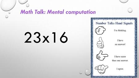 Math Talk: Mental computation