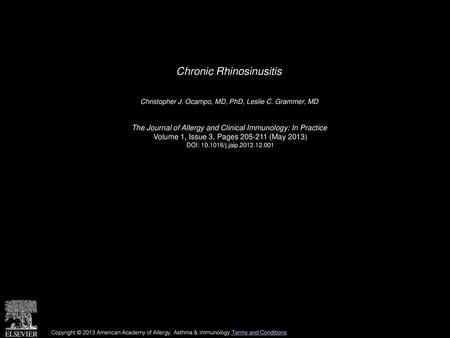 Chronic Rhinosinusitis