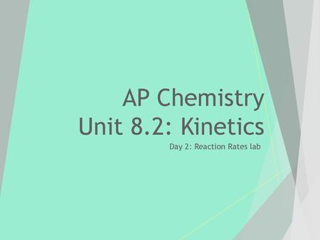 AP Chemistry Unit 8.2: Kinetics