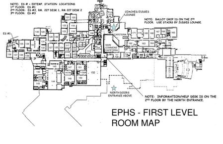 EPHS - FIRST LEVEL ROOM MAP NOTE: INFORMATION/HELP DESK IS ON THE