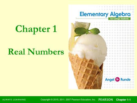 Chapter 1 Real Numbers.