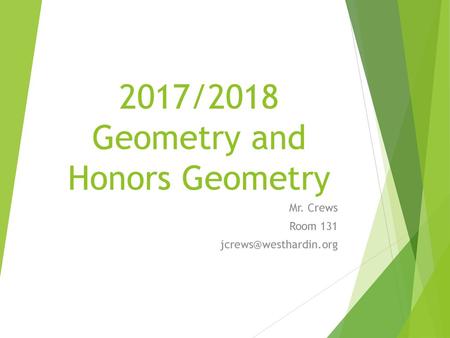 2017/2018 Geometry and Honors Geometry