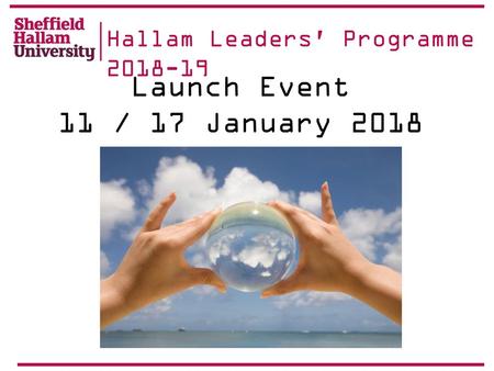 Hallam Leaders' Programme