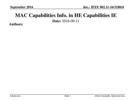 MAC Capabilities Info. in HE Capabilities IE