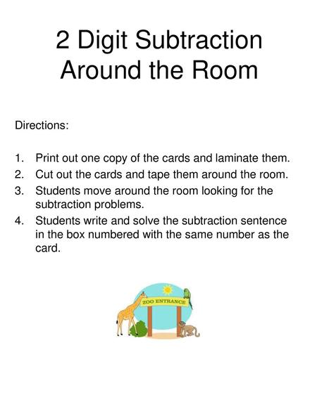 2 Digit Subtraction Around the Room