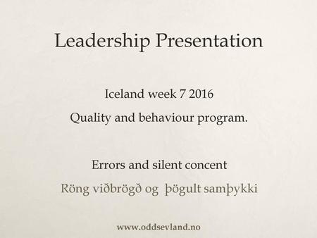 Leadership Presentation