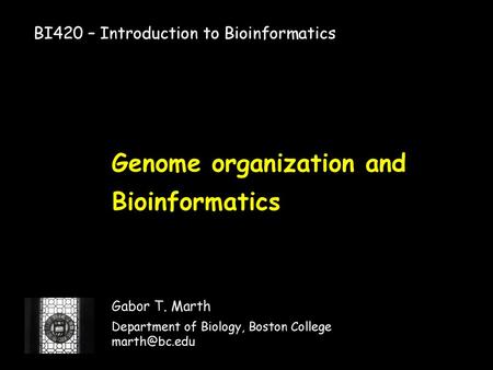 Genome organization and Bioinformatics