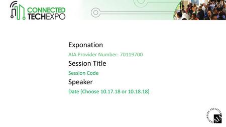 Exponation Session Title Speaker AIA Provider Number: