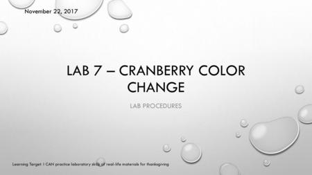 Lab 7 – cranberry color change