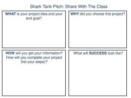 Shark Tank Pitch: Share With The Class